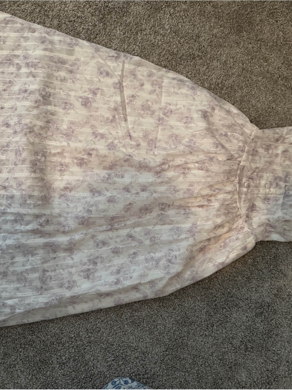 Floral Lace-Textured Midi Dress in Pale Lavender